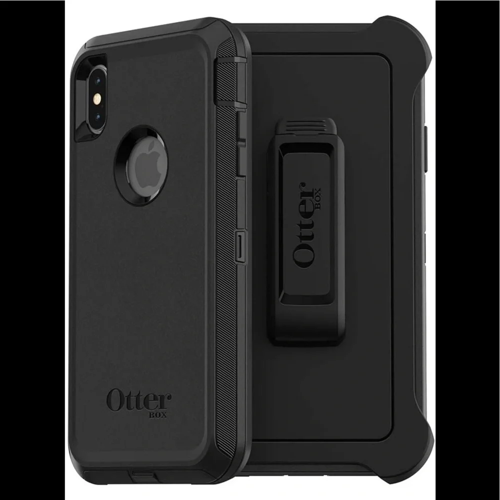 OtterBox Defender iPhone XS Max Rugged case with belt clip holster Black New